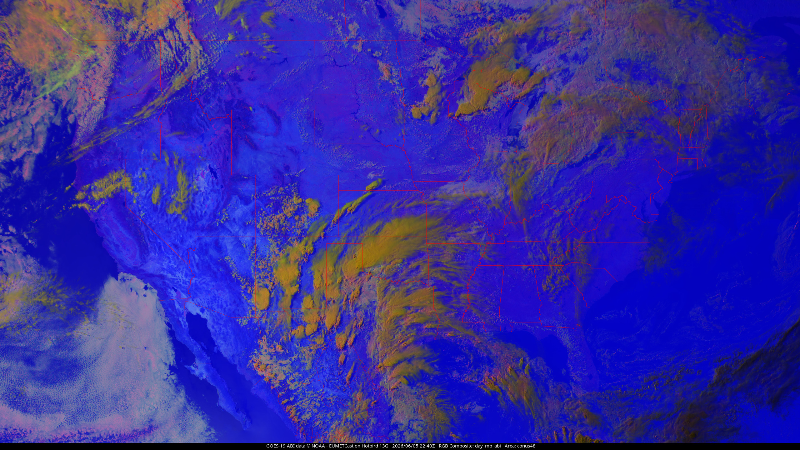 GOES-19 day microphysics (ABI) composite, Continental 48 USA view