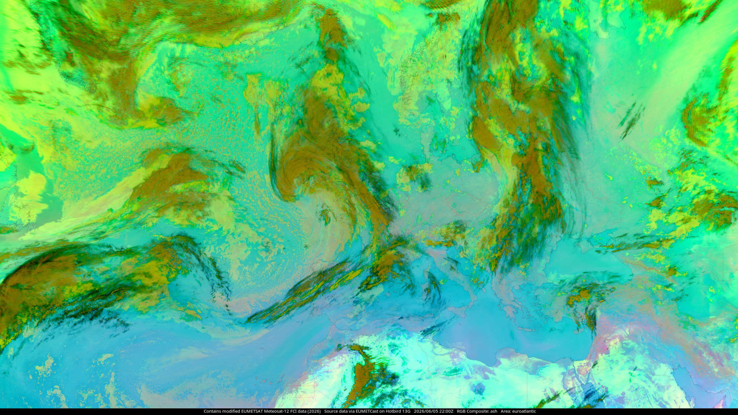 MTG-I1 Ash composite, showing the North Atlantic Ocean and Europe